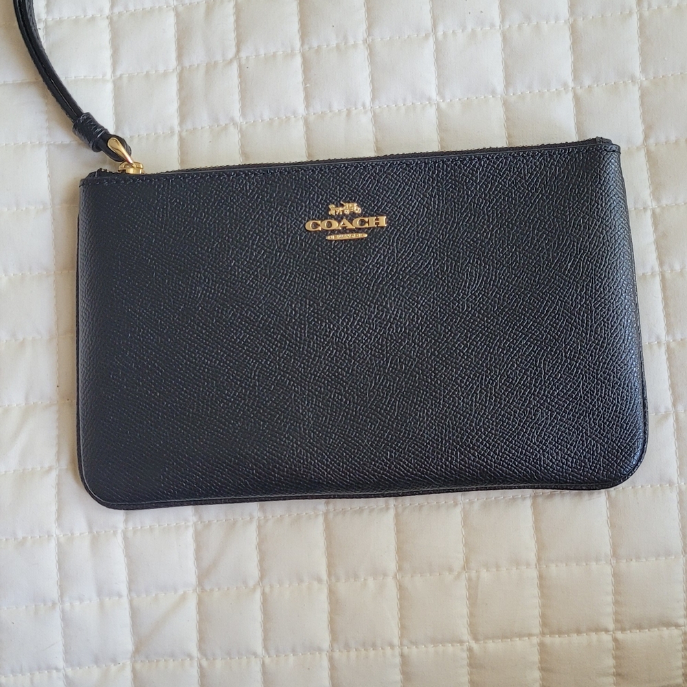 Coach Black Leather Wristlet